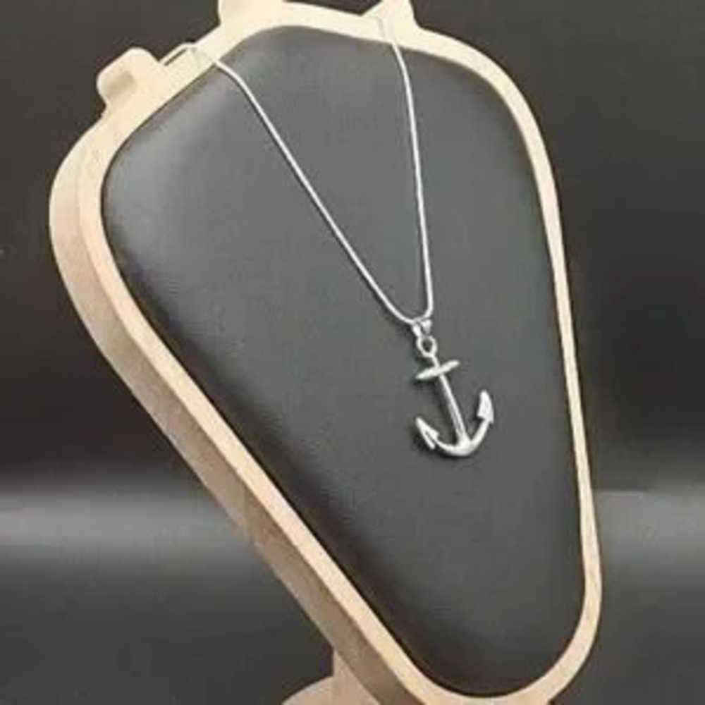 925 Silver Necklace W/ Anchor Ocean Marine Surfer Fishing Anniversary Birthday